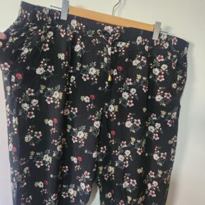 Black Small Print Pants - 2XL