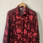 Pink Floral Long Sleeve Dress  - L