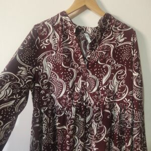 Maroon Long Sleeve Dress - 20