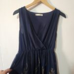 New Feeling Navy & Gold Dress - S