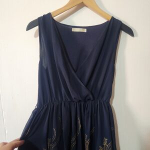 New Feeling Navy & Gold Dress - S