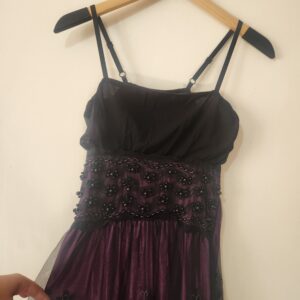 Black & Purple Beaded Dress - S/M