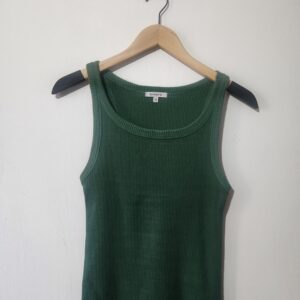 Green Ribbed Tank Top - 10
