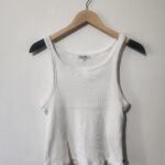 White Ribbed Tank Top - 10