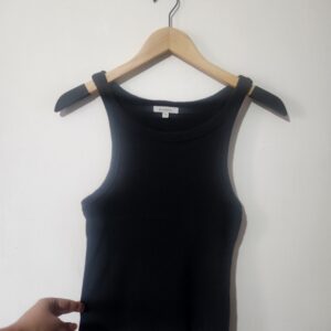Black Ribbed Tank Top - 10