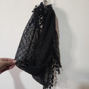 Black Knit Scarf - OS