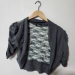 Grey Lace Overlay Top - M