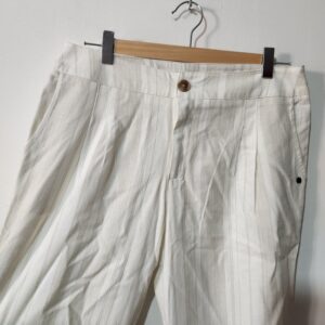 Cream Stripe Pants - 36