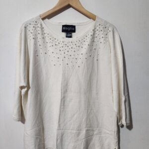 Maglia Cream 3/4 Sleeve Knit - M