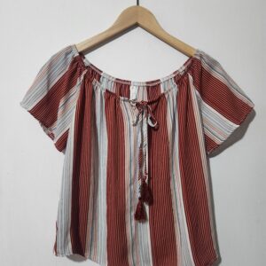 Foschini Red & Black Striped Top - 8