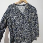 Exact Blue L/S Button Top - 14