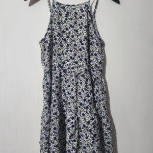 Blue Floral Strap Dress - S