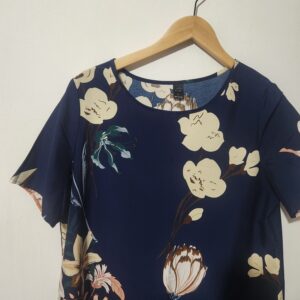 Emery Rose Navy Floral Dress - L
