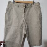 David Jones Beige & White Striped 3/4 Pants - 14