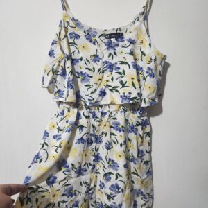 Yellow & Blue Floral Jumpsuit - L