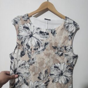 Massumi Peach Floral Lace Dress - 14