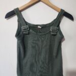 Green Ribbed Top  - 13 -14y