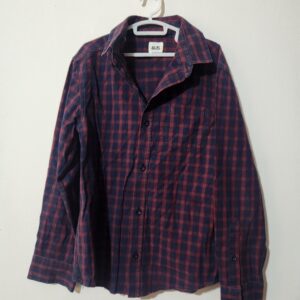Blue/Red Button Shirt - 10y