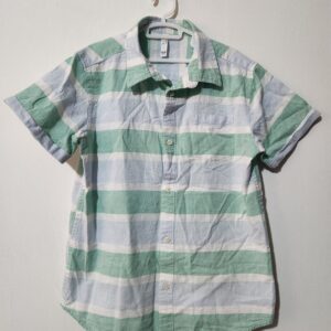 Blue/Green Button Shirt - 11-12y