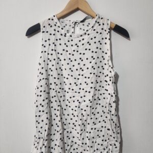 Polka Sleeveless Top - L