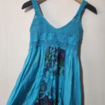 Blue Crochet Dress - M