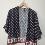 Navy Pattern Cardi - S