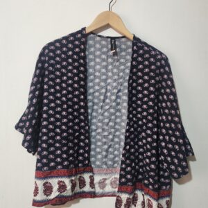 Navy Pattern Cardi - S