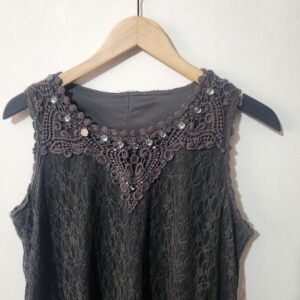 Grey Beaded Long Top - 10