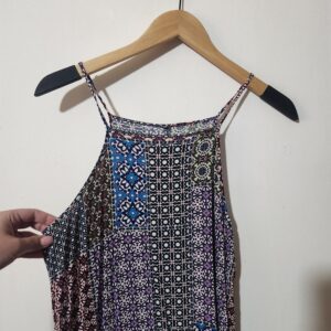 Strap Long Multicolour Dress - 10