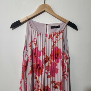 Pink Floral Strap Long Dress - 10