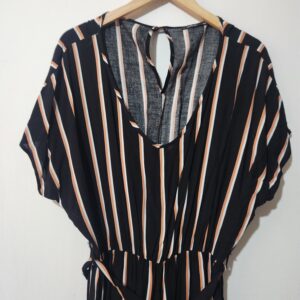 Striped S/S Long Jumpsuit - 40