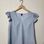 Shein Light Blue Floral Top - M