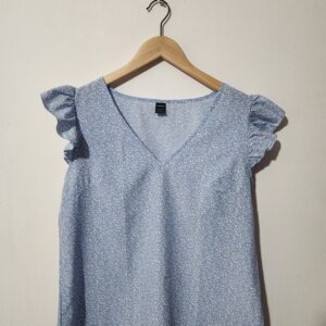 Shein Light Blue Floral Top - M