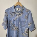 Blue/White Striped Floral Dress - 12